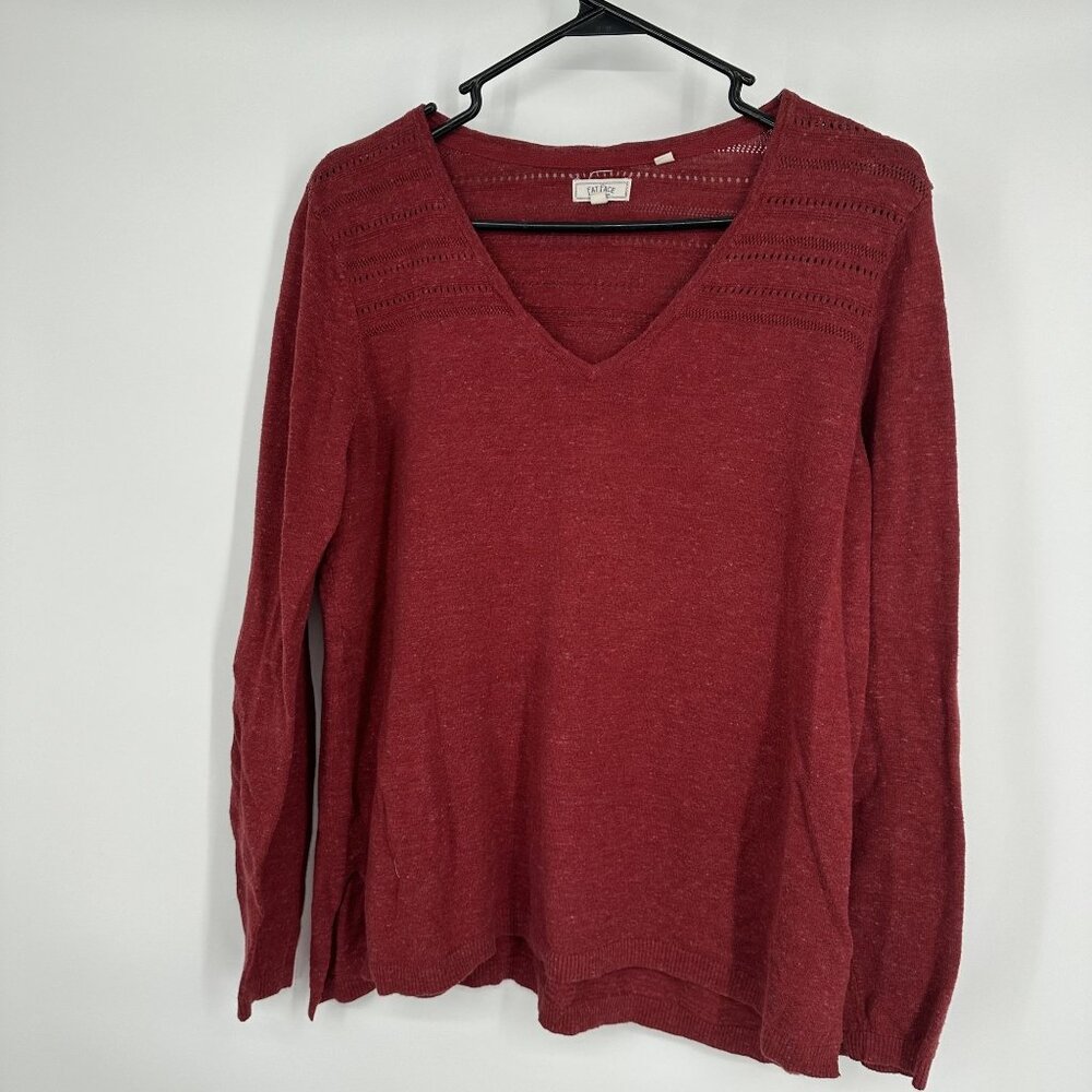 Fat Face Women's Sweater V-neck Red‎ Size 8